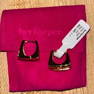 Hey Harper Gold Earrings Tent hoops NWT New with tags